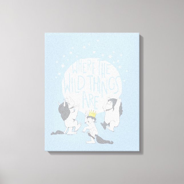Where The Wild Things Are | Moon & Stars Canvas Print (Front)