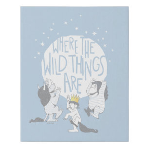 Where The Wild Things Are   Moon & Stars Faux Canvas Print