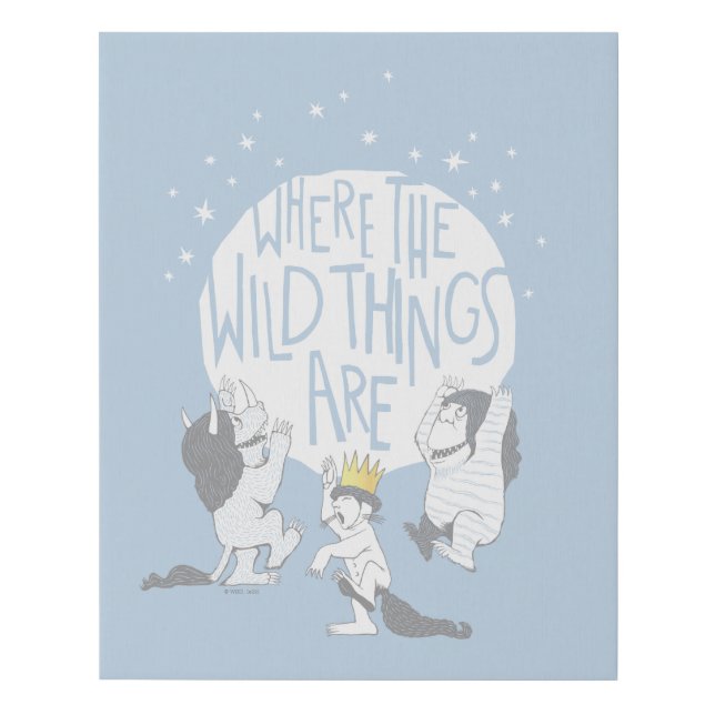 Where The Wild Things Are | Moon & Stars Faux Canvas Print (Front)