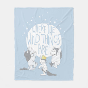 Where The Wild Things Are Moon & Stars Fleece Blanket