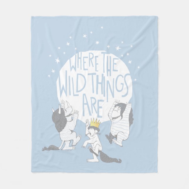 Where The Wild Things Are | Moon & Stars Fleece Blanket (Front)