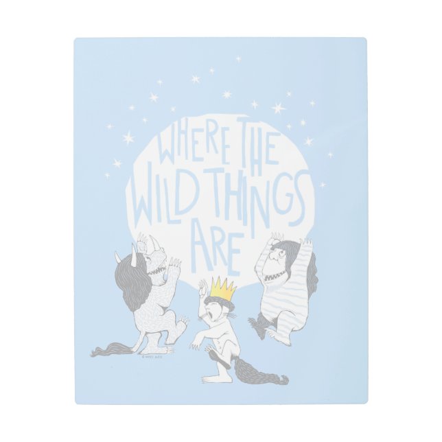 Where The Wild Things Are | Moon & Stars Metal Print (Front)