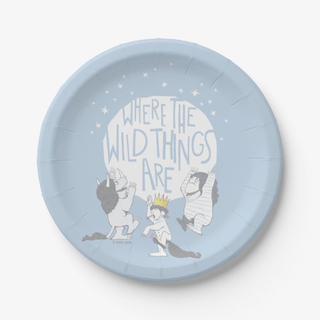 Where The Wild Things Are | Moon & Stars Paper Plates (Front)
