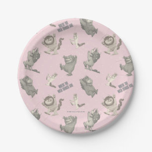 Where the Wild Things Are Pink Star Pattern Paper Plates