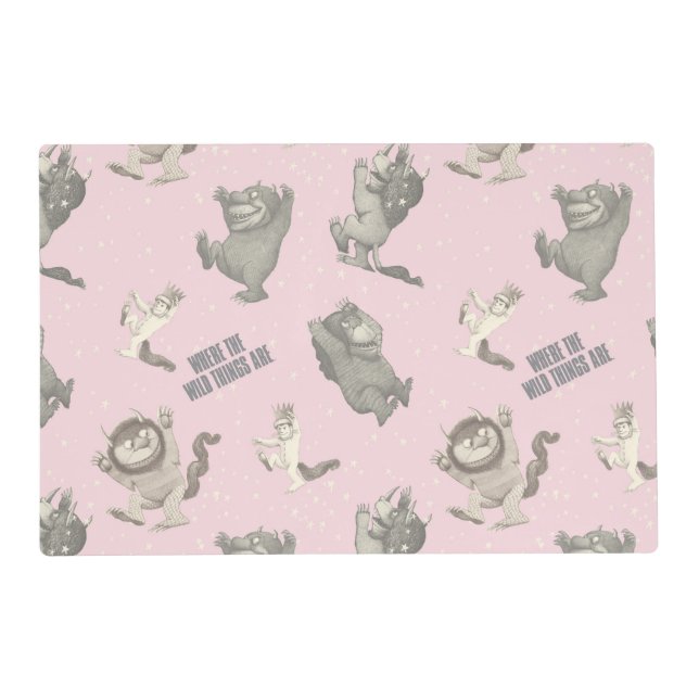 Where the Wild Things Are Pink Star Pattern Placemat (Front)
