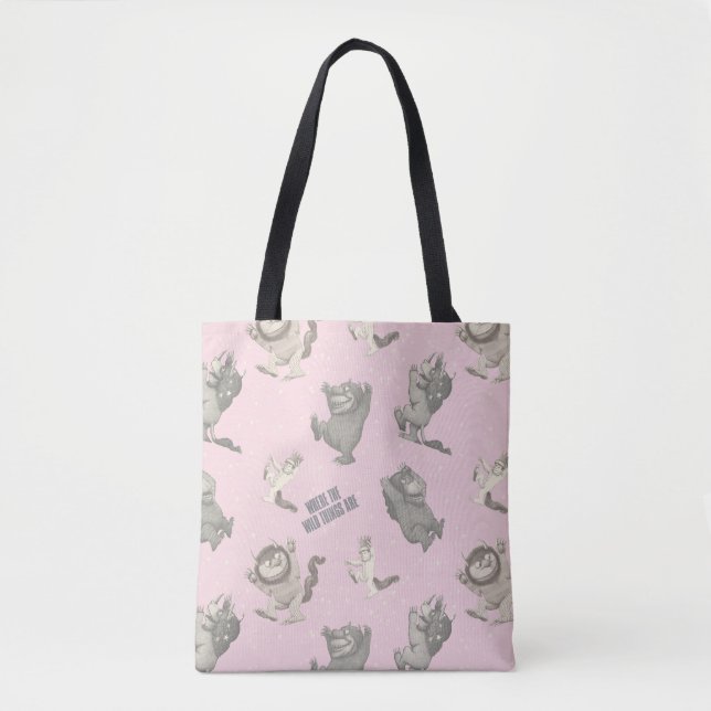Where the Wild Things Are Pink Star Pattern Tote Bag (Front)