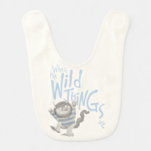 Where the Wild Things Are Quote - Blue Baby Bib