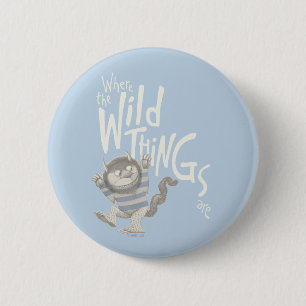 Where the Wild Things Are Quote - Blue Button