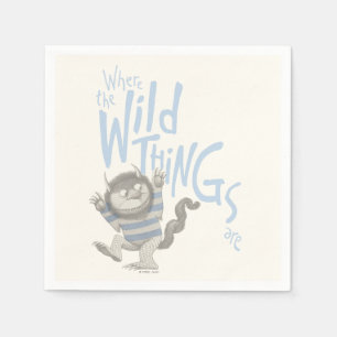 Where the Wild Things Are Quote - Blue Napkins