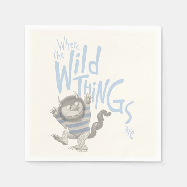 Where the Wild Things Are Quote - Blue Napkins (Front)