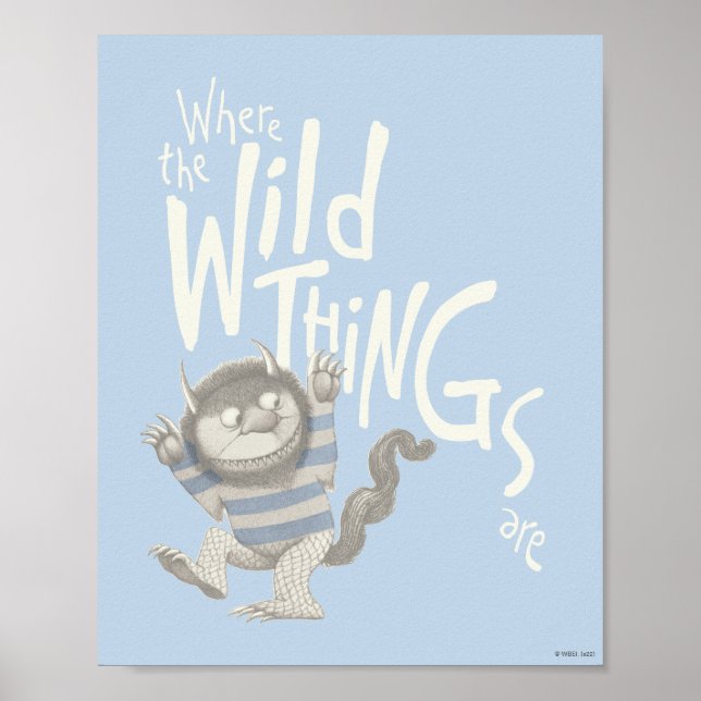 Where the Wild Things Are Quote - Blue Poster (Front)