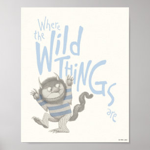 Where the Wild Things Are Quote - Blue Poster