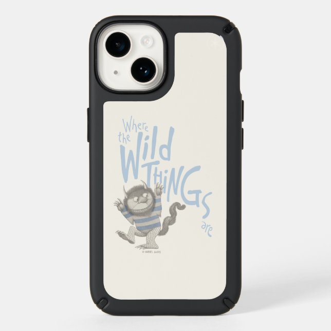 Where the Wild Things Are Quote - Blue Speck iPhone Case (Front)