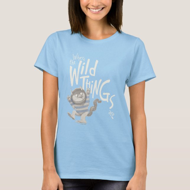 Where the Wild Things Are Quote - Blue T-Shirt (Front)