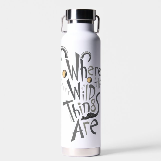 Where the Wild Things Are Quote Graphic Water Bottle (Front)