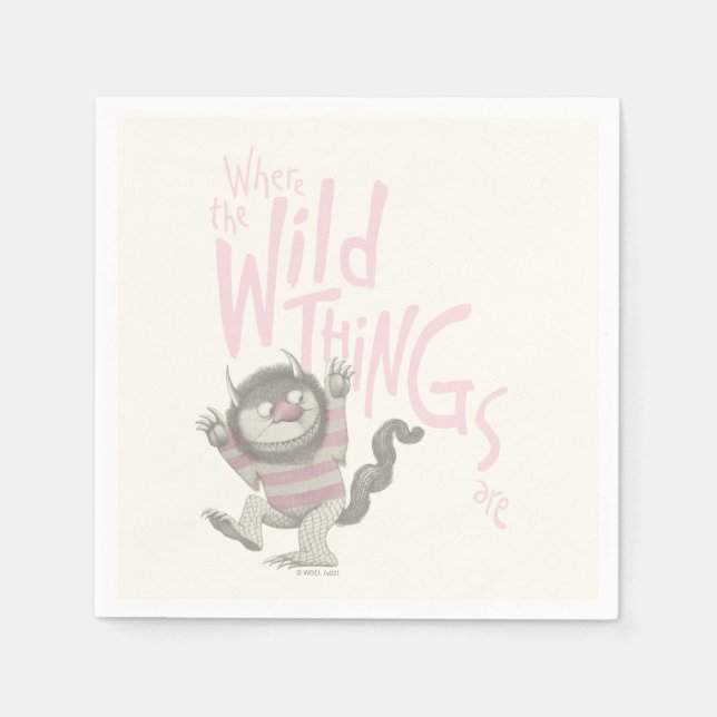 Where the Wild Things Are Quote - Pink Napkins (Front)