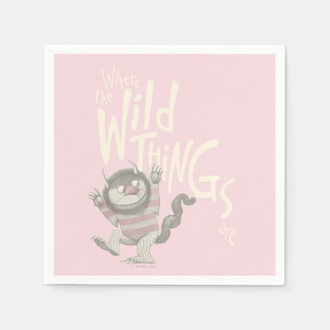 Where the Wild Things Are Quote - Pink Napkins (Front)