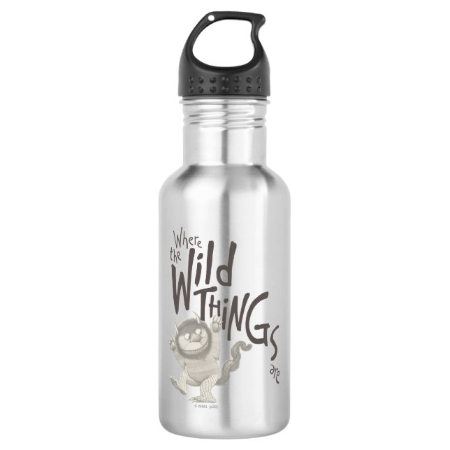 Where the Wild Things Are Quote Stainless Steel Water Bottle (Front)