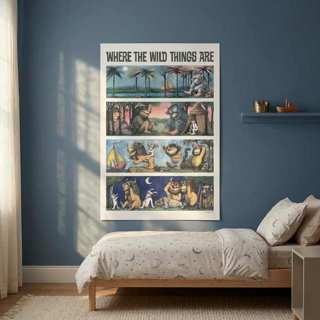 Where The Wild Things Are Scenes Foam Board (Generated image of design on large size wall art)