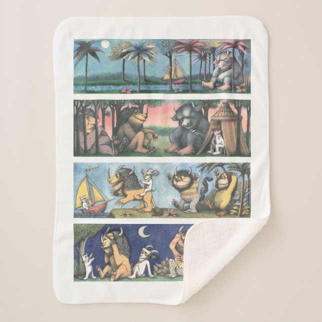 Where The Wild Things Are Scenes Sherpa Blanket (Front)