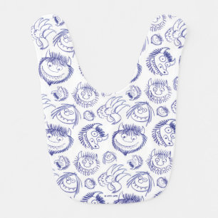 Where the Wild Things Are Sketch Pattern Baby Bib