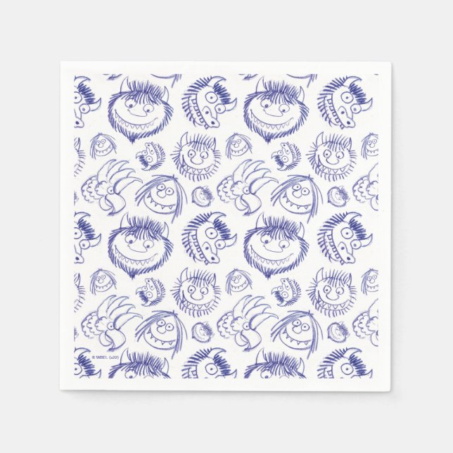 Where the Wild Things Are Sketch Pattern Napkins (Front)