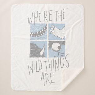 Where The Wild Things Are   Square Graphic Sherpa Blanket