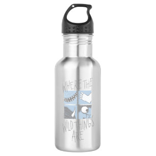 Where The Wild Things Are   Square Graphic Stainless Steel Water Bottle
