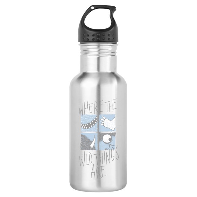 Where The Wild Things Are | Square Graphic Stainless Steel Water Bottle (Front)