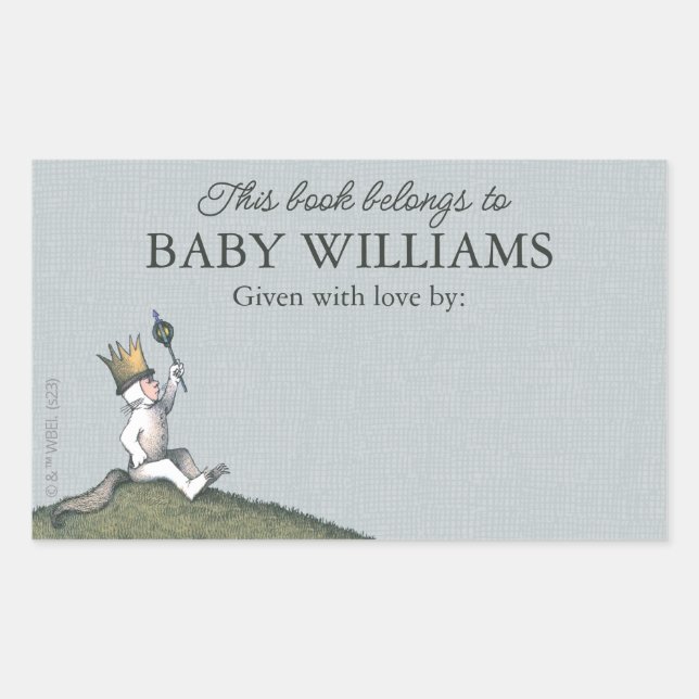 Where the Wild Things Are This Book Belongs To Rectangular Sticker (Front)