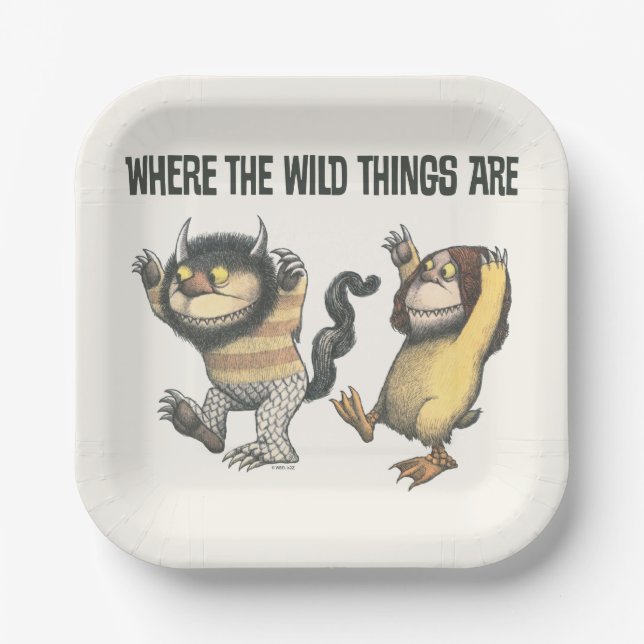 Where the Wild Things Are | Two Wild Things Paper Plates (Front)