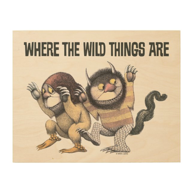 Where the Wild Things Are | Two Wild Things Wood Wall Art (Front)
