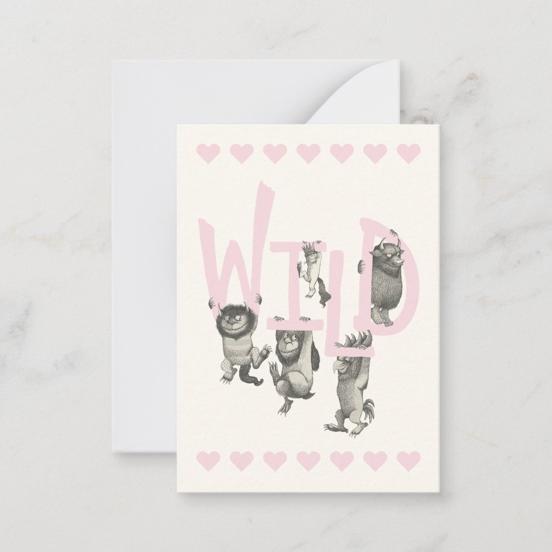 Where The Wild Things Are Valentine Photo Note Card (Front)