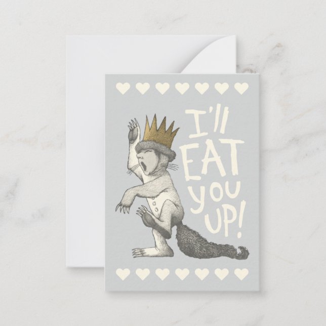 Where The Wild Things Are Valentine Photo Note Card (Front)