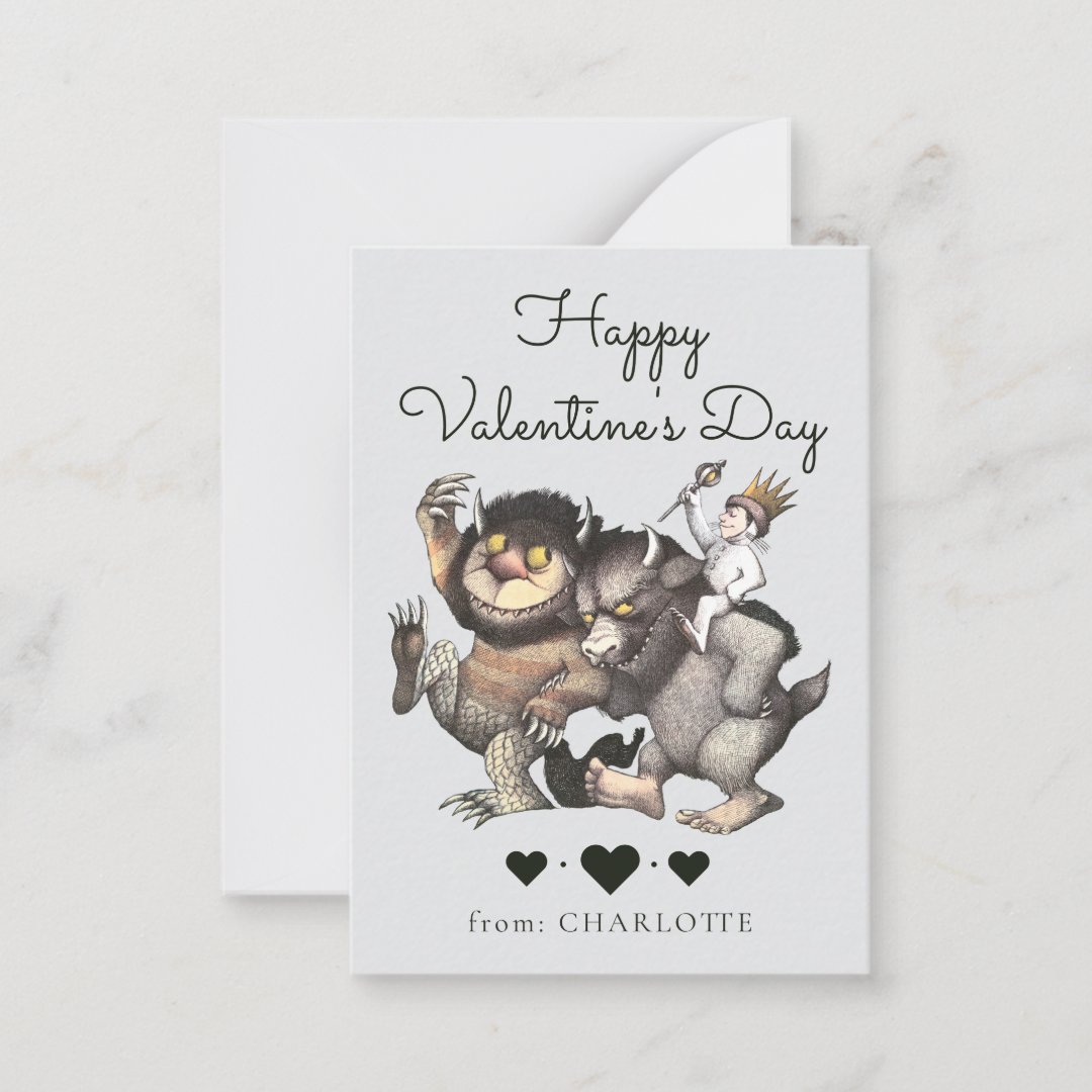 Where The Wild Things Are Valentine Photo Note Card (Front)