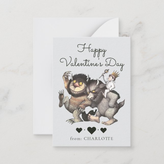 Where The Wild Things Are Valentine Photo Note Card (Front)