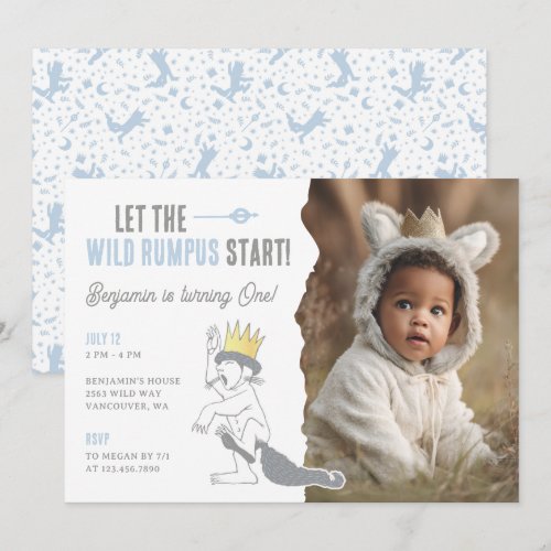 Where the Wild Things Are Wild One First Birthday Invitation