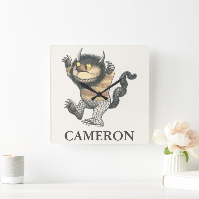 Where the Wild Things Are | Wild Thing | Add Name Square Wall Clock (Home)