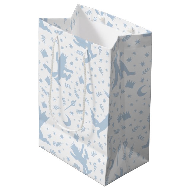 Where the Wild Things Blue Floral Medium Gift Bag (Front Angled)