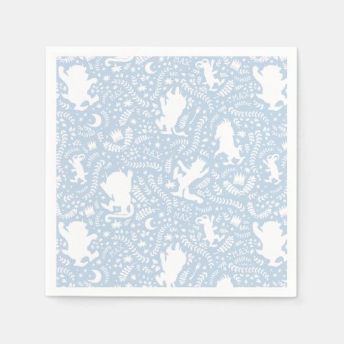 Where the Wild Things Blue Floral Pattern Napkins