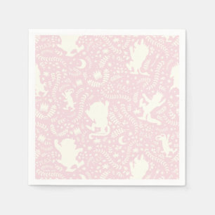 Where the Wild Things Pink Floral Pattern Napkins