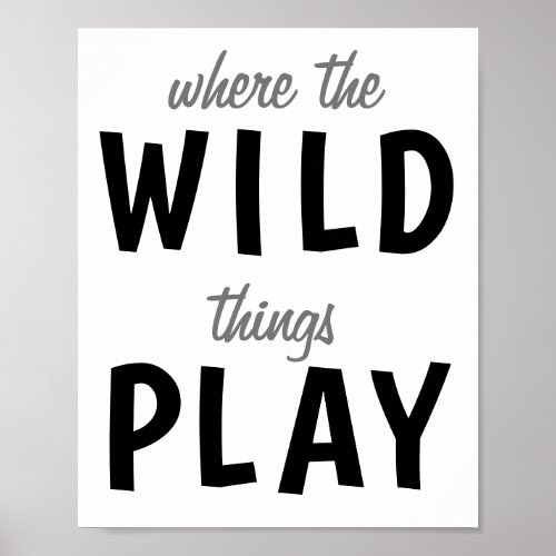 Where The Wild Things Play Playroom Poster