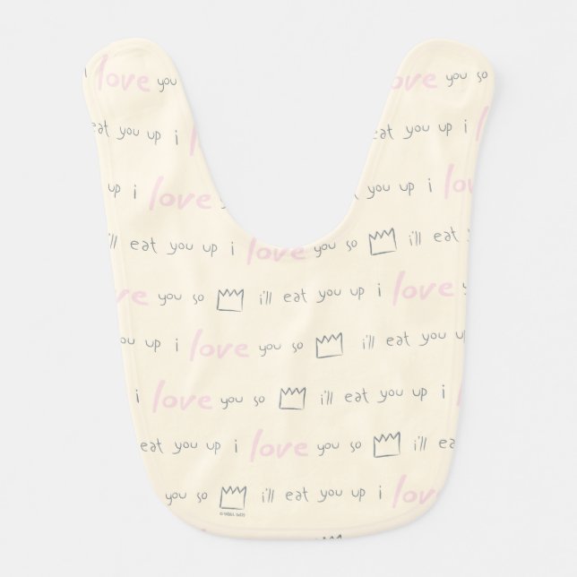 Where the Wild Things Quote Pattern Baby Bib (Front)