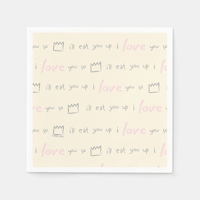 Where the Wild Things Quote Pattern Napkins (Front)