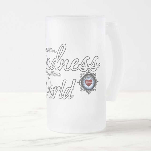 Where There Is Kindness Frosted Glass Beer Mug (Front Right)