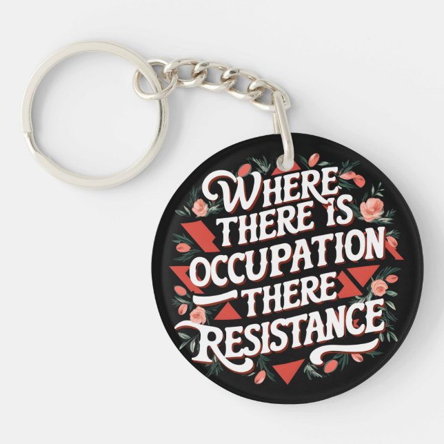 Where there is occupation there resistance keychain (Front)