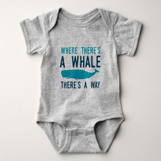 Where There’s A Whale Baby Bodysuit (Front)
