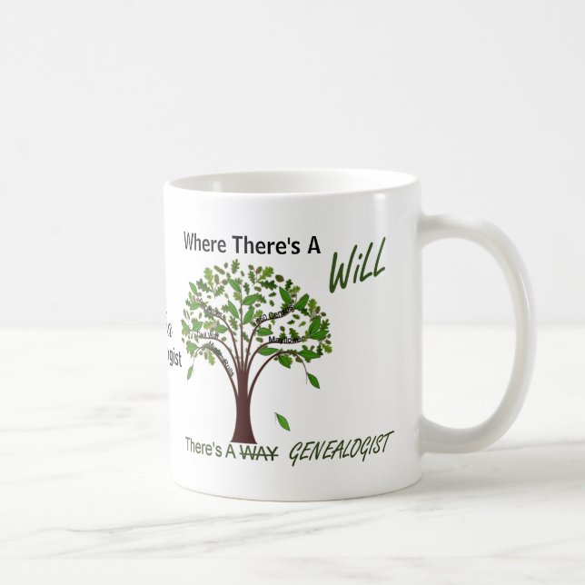 Where There's A Will Genealogy Family Tree Mug (Right)