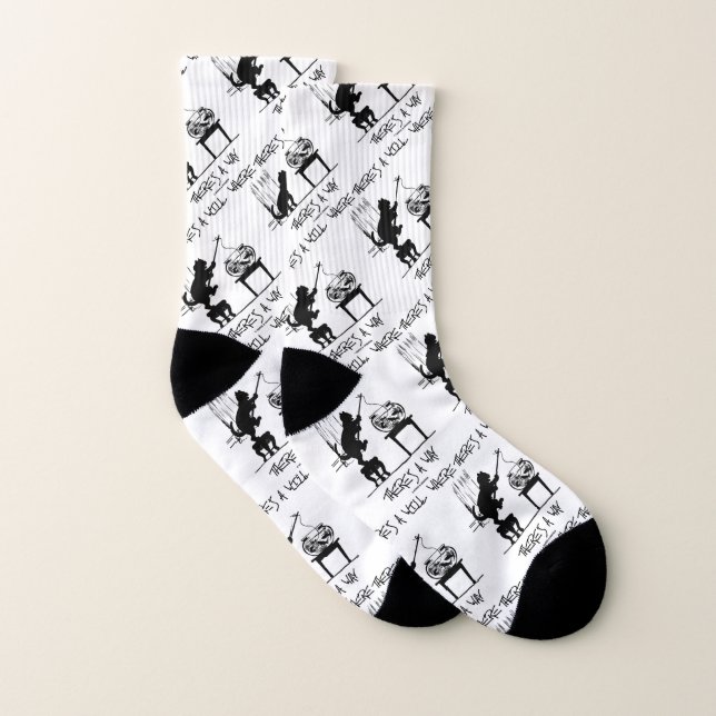 Where There's A Will There's A Way Cat Psychology Socks (Pair)