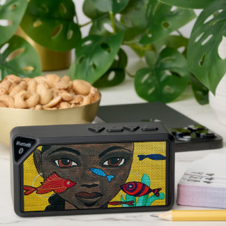Where Thoughts Swim | Black Woman Art Afrocentric Bluetooth Speaker